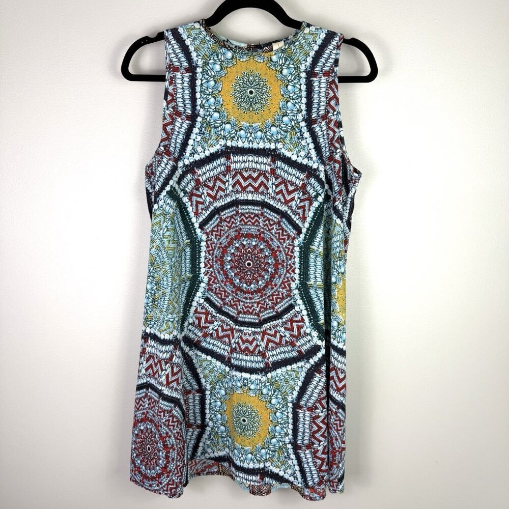 Allison Joy  Mini Dress Geometric Women's Multicolored Sleeveless Size Medium - Picture 7 of 9